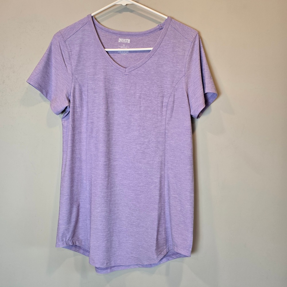 Duluth Shirt Armachillo Short Sleeve Womens Extra Small V Neck Light Purple